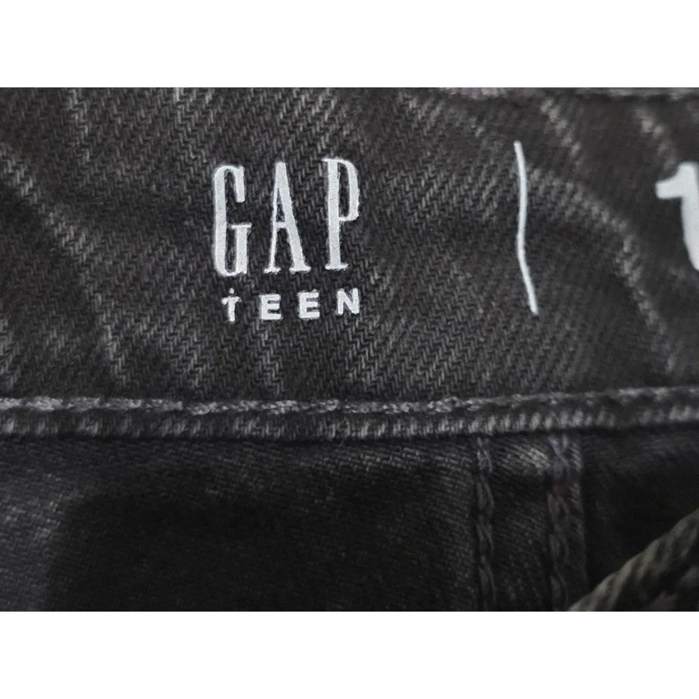NWT GAP Teen 16 Girlfriend‎ High Rise Jeans Black Wash With Raw Hem Jeans
